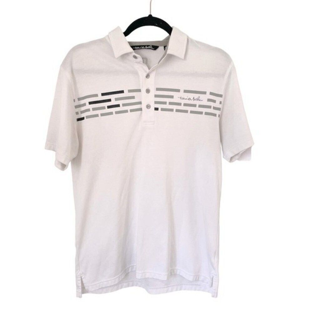 Travis Mathew polo mens white cotton short sleeve golf work polo medium